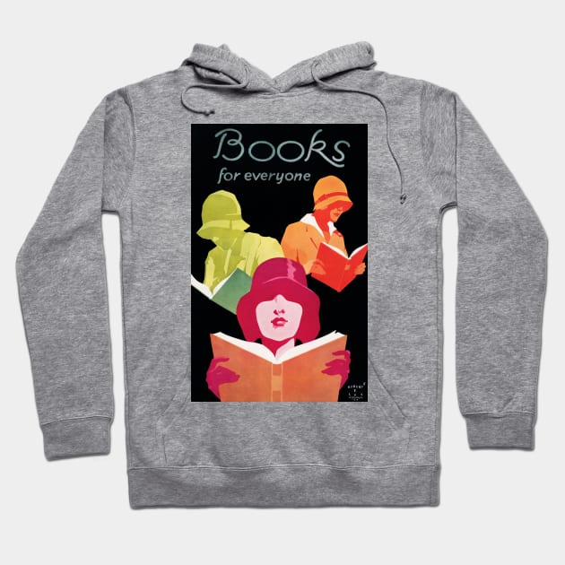 Restored 1920's Books Are For Everyone Library Poster in Neon Hoodie by vintageposterco